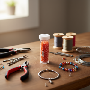 Perline Ilan Abalorio 10mm Arancioni per Creazione di Gioielli, 12 Pezzi per Tubo - Product Image 2