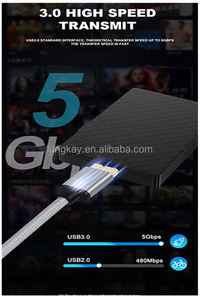 Cable USB 3.0 a Micro USB LUNG KAY de 1.5M (5 pies) con Carcasa Metálica, 5Gbps, para Disco Duro Externo HDD - Product Image 4