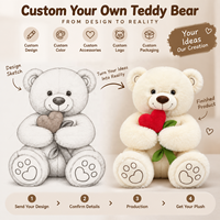 Ours en peluche personnalisé tenant un cœur, peluche pour cadeau de demande en mariage et compagnon romantique