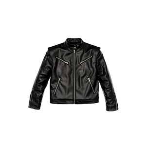 Custom Men's Black Leather Biker <b>Jacket</b> Premium Motorcycle <b>Racing</b> <b>Jacket</b> Stand Collar Zip-Up Waterproof Windproof - Product Image 1