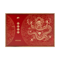 Panneau en bois et laiton Art Déco Totem Dragon, gravure personnalisée, design original, décoration de bureau, direct usine, cadeau d'anniversaire ou d'affaires haut de gamme