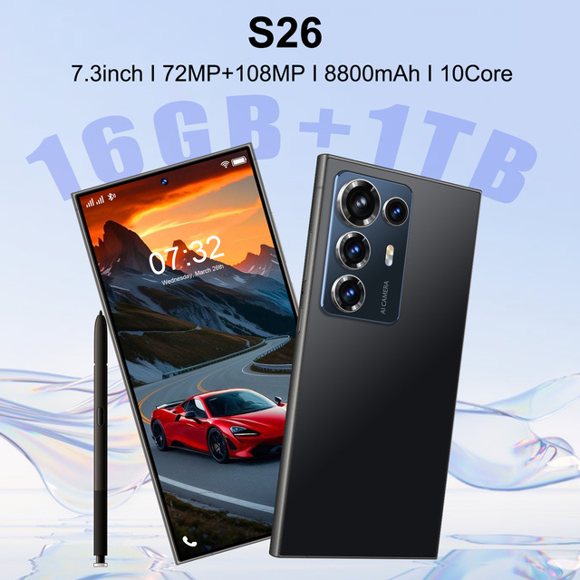 High-Res Smartphone S26 Ultra 16GB RAM 1TB ROM 7.3 Inch Display Business Style 2026 Launch