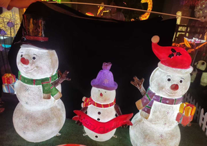 LED Fiberglass Snowman Christmas Motif <b>Light</b> Waterproof Outdoor Decoration Santa Elf Reindeer Garden Yard Party Decor - Product Image 3