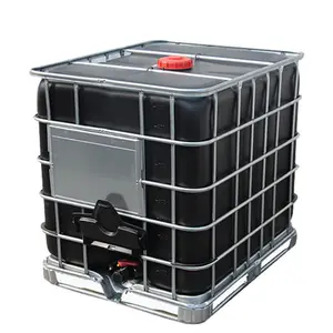 132 gallon IBC HDPE chemical tank with metal frame 1 ton plastic barrel water storage container