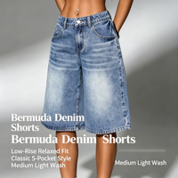 Shorts en jean streetwear pour femme, taille basse, coupe ample, jorts à jambes larges, pour tenues de soirée et de jour