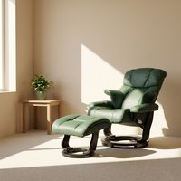 Fauteuil inclinable pivotant en cuir moderne de luxe avec massage et repose-pieds, personnalisable pour la maison ou le bureau