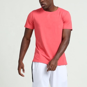 <span class=keywords><strong>Amazon</strong></span> Plain secado rápido transpirable suave poliéster Fitness correr entrenamiento atlético deporte hombres gimnasio camisetas ropa camiseta para hombres - Product Image 4