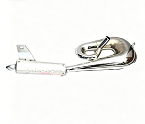 Nuevo Silenciador de <span class=keywords><strong>Escape</strong></span> Cromado Brillante con Cámara de Expansión para Piaggio Moped Ciao/Bravo 50, Modificación/Actualización para Motocicleta/Scooter - Product Image 1