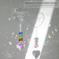 Attrape-soleil en cristal en forme de cœur à suspendre à la fenêtre, décoration d'intérieur, coffret cadeau pour anniversaire de sœur