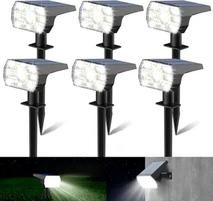 Solar Spotlight Outdoor Waterproof 3 Lighting Modes Outdoor Solar Landscape Lights 56 LED Solar Lights Dusk To Dawn 6-Pack