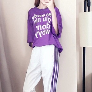 Women's Casual Sports Suit Set Loose Wide Leg Pants Two Piece Breathable Summer Outfit - Product Image 5