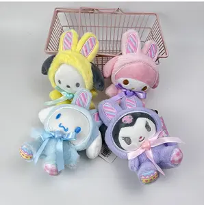Mix atacado 4" moda bonito Sanrioo anime figura dos desenhos animados brinquedos macios saco pingentes chaveiros de pelúcia