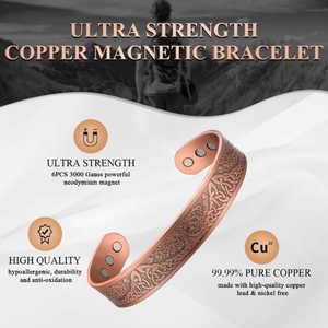99.9% Pure <b>Copper</b> Vintage Geometric Bezel Setting Cuff <b>Bracelet</b> Adjustable Solid Magnetic Arthritis Pain Relief Fashionable - Product Image 4