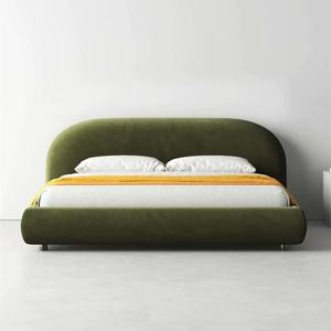 Letto King Size <span class=keywords><strong>di</strong></span> Lusso dal <span class=keywords><strong>Design</strong></span> Moderno in Tessuto Bouclé <span class=keywords><strong>di</strong></span> Velluto <span class=keywords><strong>di</strong></span> Grande Successo, Letto Matrimoniale Queen Size Imbottito per Camera da Letto - Product Image 2