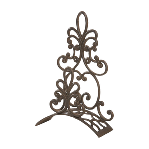 Porte-tuyau de jardin antique Motif de <span class=keywords><strong>buisson</strong></span> de roses Porte-tuyau de rose en fonte brun rouille - Product Image 3