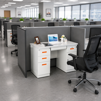 Meubles de bureau en acier, table individuelle en acier, bureau d'ordinateur pour le personnel avec tiroir