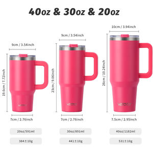 En gros 40oz En Acier Inoxydable Poignée Gobelet Stock Couleur Chaude Thermique Tasse À Café Bouteille D'eau Avec Pailles Couvercle Personnalisable - Product Image 3