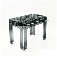Table de baby-foot professionnelle de luxe pour intérieur, en acier inoxydable 304, verre trempé noir, personnalisable pour adultes
