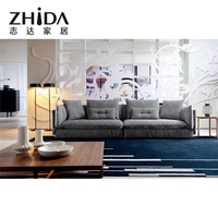 Zhida Lieferant Maßgefertigte Moderne Schlichte Weiße Stoff-Sofagarnituren und Couches für Wohnzimmer