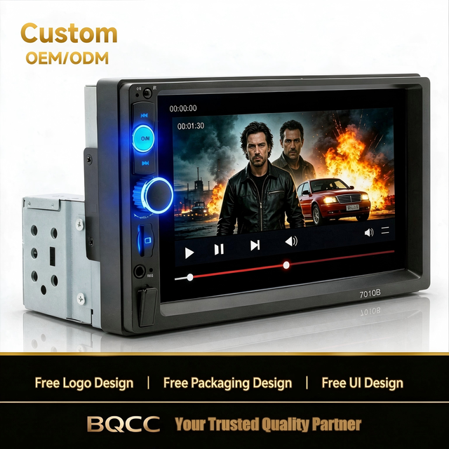 BQCC Single Din 7" Android Car Radio Multimedia Player BT Mirrorlink Stereo Colorful Lights Auto Audio MP5 Touch Screen USB FM