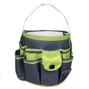 Garden <b>Tool</b> Bucket <b>Bag</b> 34 Pockets Pink Polyester Storage Organizer For Courtyard Garden Use - Product Image 2