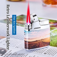 Briquet torche JOBON personnalisé avec logo, rechargeable au gaz butane, en alliage de zinc, portable, cadeau d'affaires, coffret cadeau