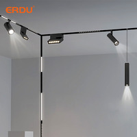 Système d'éclairage sur rail magnétique LED dimmable, éclairage moderne pour showroom intérieur, 48V DC, CRI élevé 90, garantie 3 ans, matériau métallique