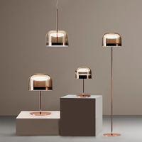 Lampe de table LED moderne nordique, abat-jour en verre métallisé or rose, écologique, flexible, décoration d'intérieur simple, alimentation CA
