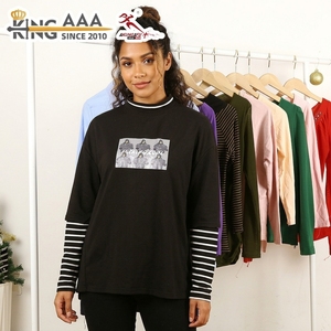 KungFu KingAAA T-shirts à manches longues pour femmes, d'occasion, à deux couches, style mode, lots mixtes de t-shirts superposés pour femmes, streetwear en gros - Product Image 1