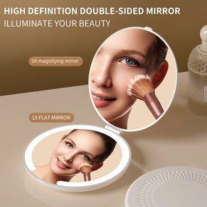 Wholesale Home Makeup <b>Mirror</b>, Portable Folding Flip Touch up Rechargeable Travel Mini <b>Mirror</b> - Product Image 2