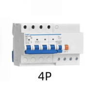 Disjoncteur différentiel électromagnétique miniature Chint 50A 63A NB1L-63 4P Type C 4,5kA en polycarbonate pour montage sur rail