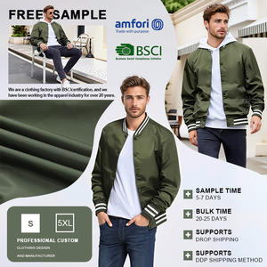 جاكيتات بيسبول كلاسيكية مريحة بأسلوب أمريكي للرجال، بتصميم واسع ومقاسات كبيرة مع إمكانية تخصيص الشعار - Product Image 1