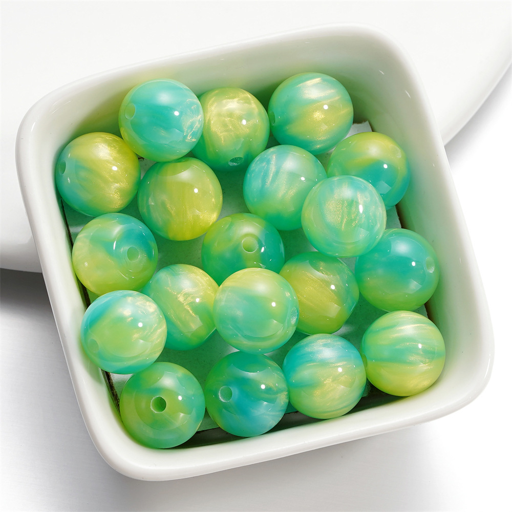 Perles nuage bicolores jaune-vert