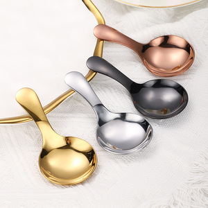 ช้อนสแตนเลสแบบสั้น ช้อนชา ช้อนมินิ ช้อนไอศกรีม ช้อนขนมหวาน ช้อนขัดเงา - Product Image 2