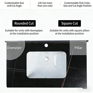 Meuble-lavabo <span class=keywords><strong>de</strong></span> salle <span class=keywords><strong>de</strong></span> bain moderne <span class=keywords><strong>de</strong></span> luxe en céramique frittée avec vasque simple en céramique pour hôtels et appartements - Product Image 5