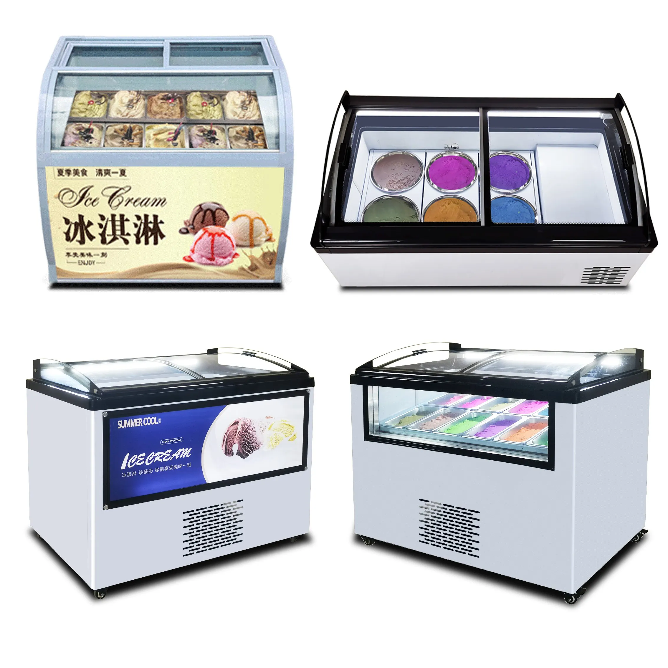 Présentoir de glaces glacées pour congélateur de table, machine à glaces italienne de 1.2M