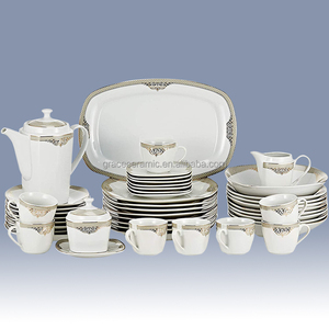 Grace Ensemble <span class=keywords><strong>de</strong></span> Dîner En Céramique 47 Pièces chine D'os <span class=keywords><strong>De</strong></span> Luxe En Or Jante Porcelaine Dîner Ensemble <span class=keywords><strong>Vaisselle</strong></span> <span class=keywords><strong>Pour</strong></span> <span class=keywords><strong>8</strong></span> <span class=keywords><strong>Personnes</strong></span> - Product Image 1