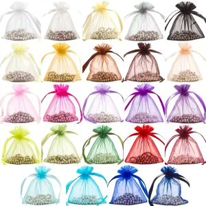 MU MU-OG01 100 Stück Fabrik-Organza-Schmuckbeutel Verpackung mit Kordelzug für Geschenke Hochzeit Party - Product Image 1