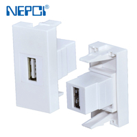 Módulo de red NEPCI CAT5E Dual IDC de fábrica, placa frontal de 22.5x45mm para montaje en panel, conector Keystone RJ45 CAT6 UTP de 180 grados para PC