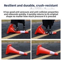 Conos de Tráfico Reflectantes de PVC Modelo A037 - Barreras de Seguridad para Advertencia de Tráfico y Bloqueo de Carreteras, Postes de Prohibición de Estacionamiento, Hechos en China Continental