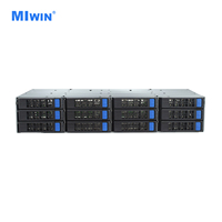 MIWIN Cage de disques durs 3,5 pouces 12 baies SATA NVMe, module de disque dur avec plaque arrière personnalisée, boîtier de disque dur 12 baies