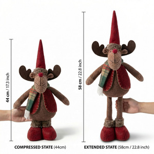 Venta al por mayor <span class=keywords><strong>de</strong></span> fábrica: Muñeco <span class=keywords><strong>de</strong></span> peluche telescópico <span class=keywords><strong>de</strong></span> <span class=keywords><strong>Navidad</strong></span> con piernas retráctiles, sombrero alto, Papá Noel, muñeco <span class=keywords><strong>de</strong></span> nieve, reno, figura decorativa para festividades 2026 - Product Image 6
