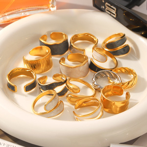 Wholesale Bulk Stainless Steel <b>Rings</b> Gold Plated Oil-drop Multi-style Heart <b>Open</b>-style Non-fading Fine <b>Rings</b> - Product Image 3
