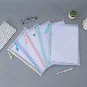 Custom New Model PVC Printed Mesh Waterproof Zipper File Multi-Purpose Travel <b>Pouch</b> for Office and School Use - Product Image 1