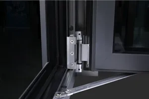 Алюминиевое окно с поворотным поворотом, двойное закаленное стекло, теплоизолированное металлическое оборудование, вертикальное открытие