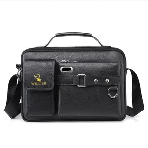 Brand retro business Pu leather crossbody bag handbag men's messenger bag