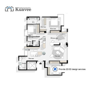 Supplier Material Bangunan Satu Atap Layanan Desain Interior 2D 3D Villa Desain Gaya Minimalis Layanan Interior Rumah - Product Image 1