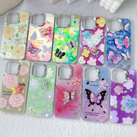 Funda de teléfono de dibujos animados de mariposa Ins para iPhone 16pro Max samsung galaxy a05 pintura 3D fundas traseras móviles todos los modelos