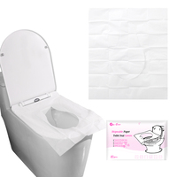 Couvre-siège de toilette jetable en papier de pulpe de bois, format voyage OEM, 10 feuilles, 16g