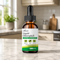 Gouttes buvables de chlorophylle à formule végétale avec logo personnalisé pour le bien-être général